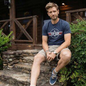 Mens Top Gun Navy Graphic Tee